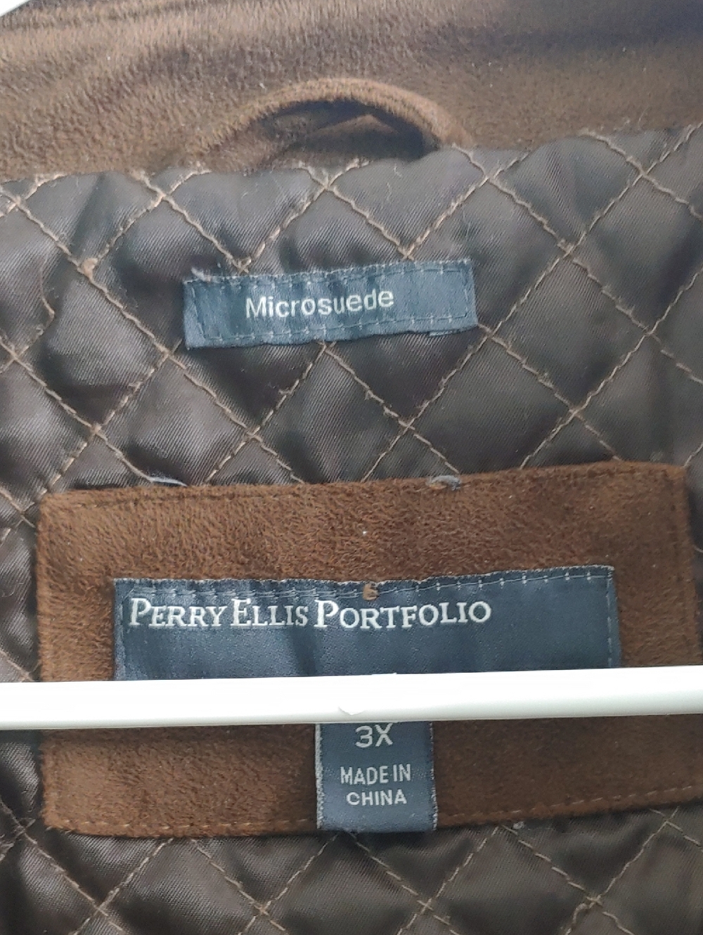 Perry Ellis Microsuede Brown Bomber Jacket Men's Size 3X - Picture 2 of 6